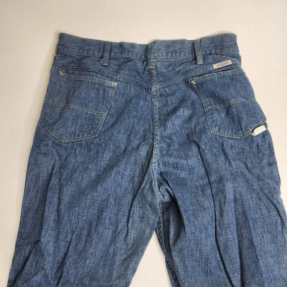 Vintage Gauchos Zip Flare Denim Jeans Scovill Zipper USA Size 33 x‎ 33 - Picture 9 of 11